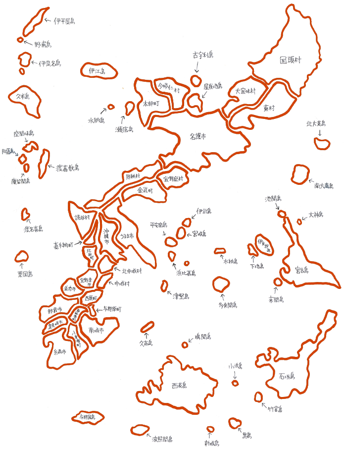 沖縄の全体マップ
